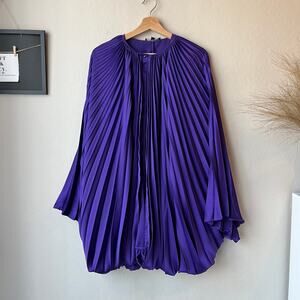 SADH Resortwear Romper Pleated Purple Bubble Hem One-Piece Romper Size‎ S